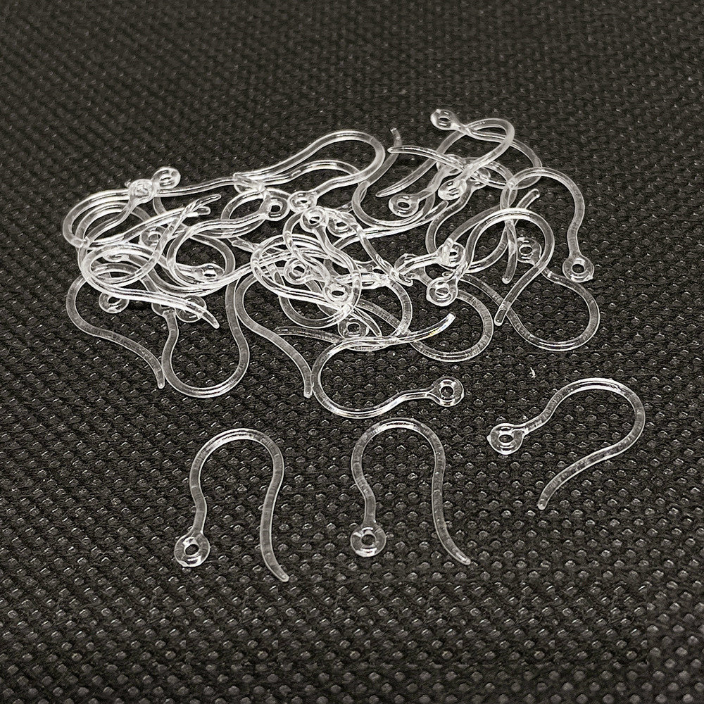 100PCS Hypoallergenic Resin Earring Hooks With Loop Fish Earwire For Jewelry Making Environmentally Friendly Soft Earrings Hooks Doki Decor   