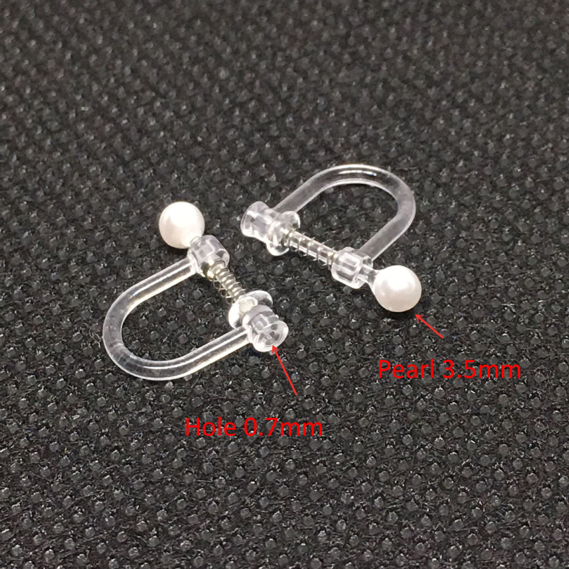 50PCS Transparent Resin Pearl Clip-On Earring Converter Findings Components Earring Pads Clip-On Earrings Doki Decor   